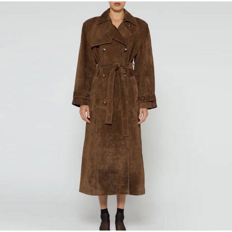 Damen Trenchcoat aus weichem Wildleder Drune