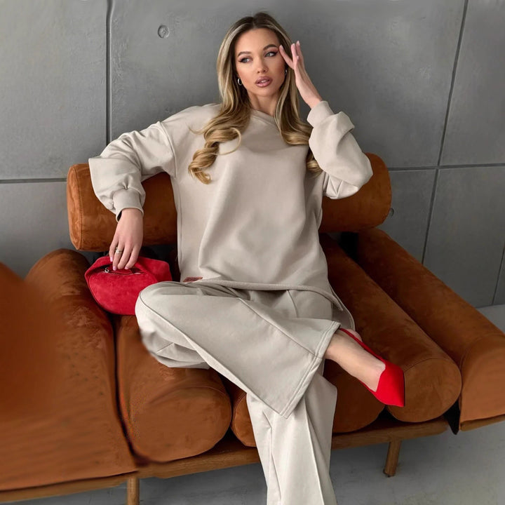 Damen lockeres Oversized Sweatshirt mit weitem Bein Drune