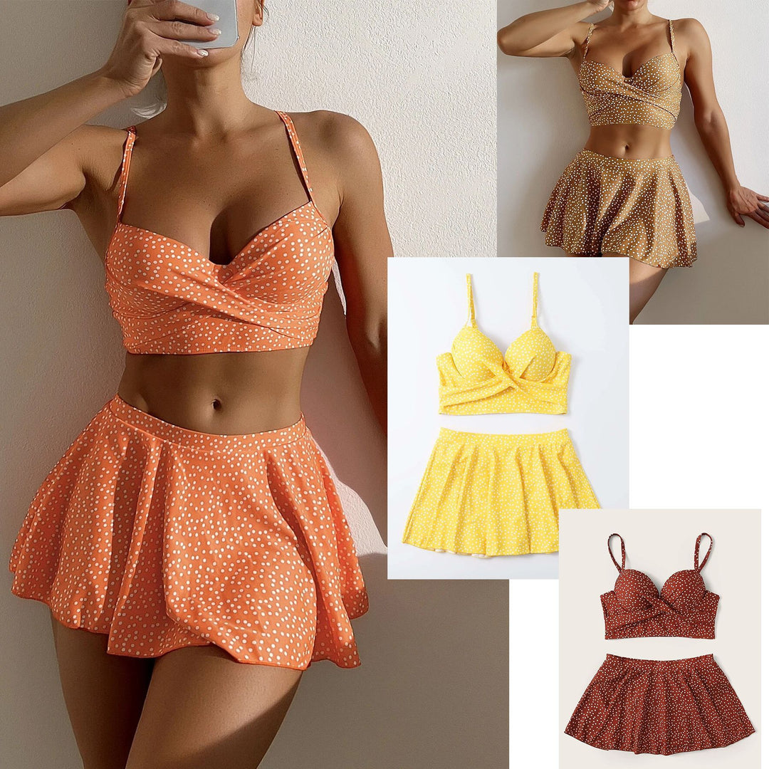 Damen Tankini-Set mit verspieltem Rock und gepolstertem Oberteil Drune