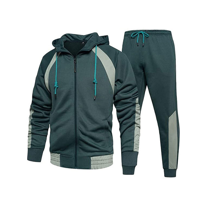 Herren Sportlicher Trainingsanzug mit kontrastreichem Design und elastischen Bündchen Drune