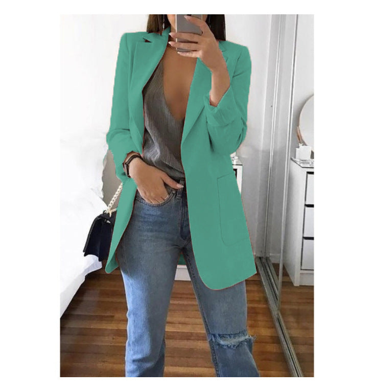Damen eleganter Blazer mit tailliertem Schnitt und praktischen Taschen Drune