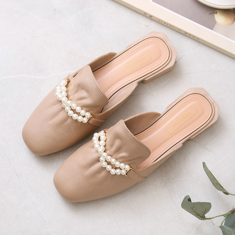 Damen Elegante Mules mit perlenverziertem Design und komfortablem Fußbett Drune