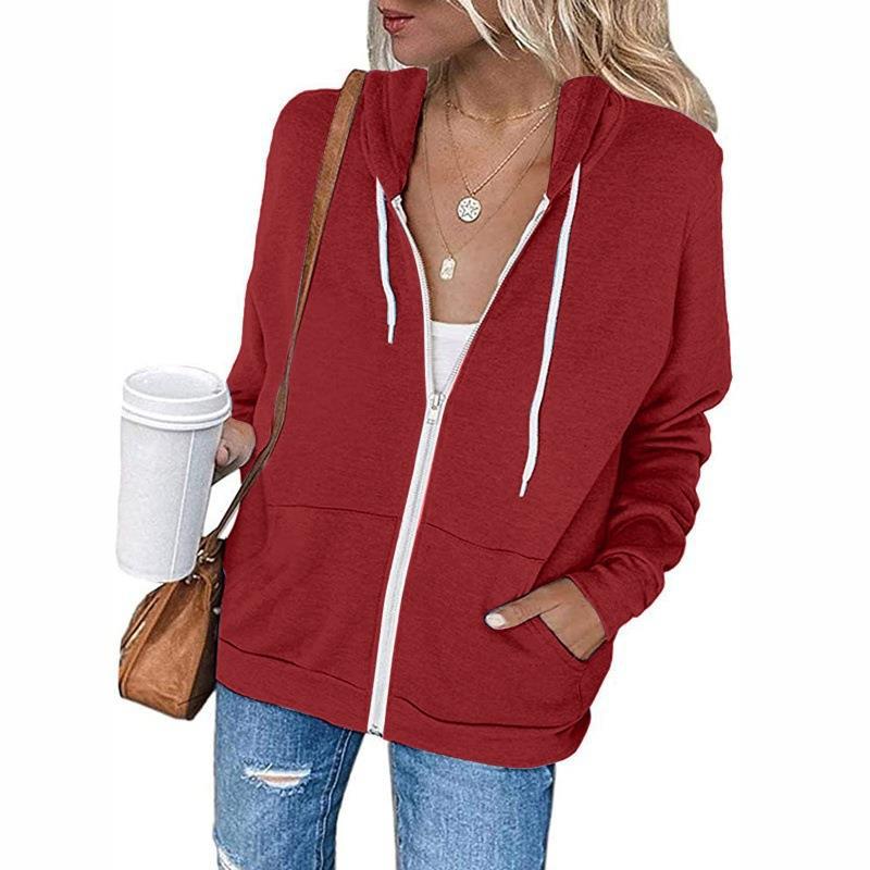 Femme Zip-Up Freizeit Hoodie Drune