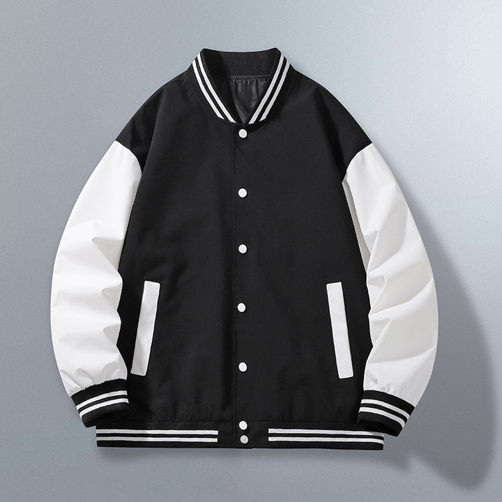 Damen lässige Bomberjacke mit modernen Kontrastärmel und funktionalen Taschen Drune