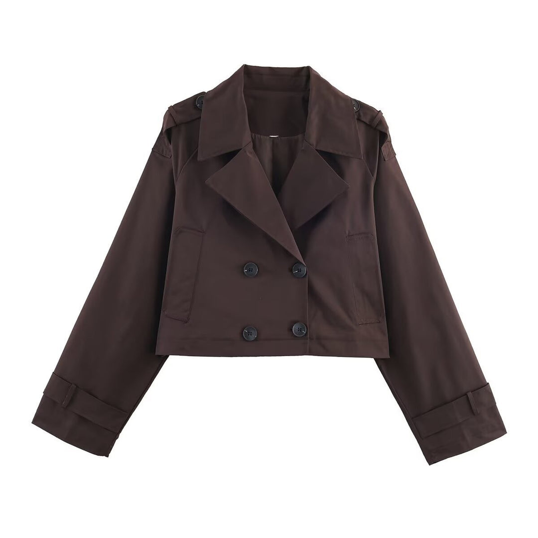 Damen modische kurze Trenchcoatjacke Drune