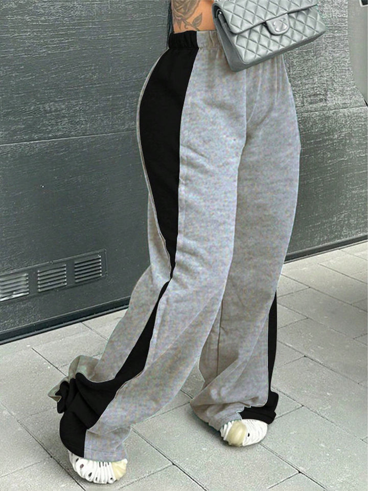 Damen lässige Sporthose mit farbigen seitlichen Einsätzen und elastischem Bund Drune