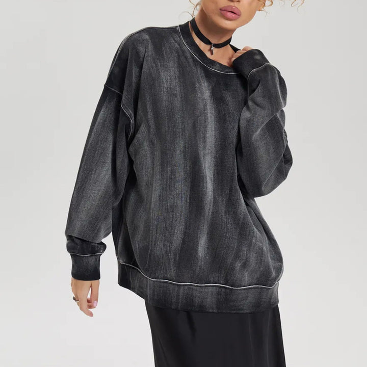 Damen Lässiger Oversized Pullover mit modischen Akzenten und strukturiertem Stoff Drune