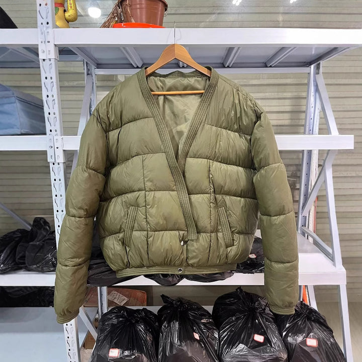 Damen gesteppte Übergangsjacke mit modischem Schnitt und praktischen Taschen Drune