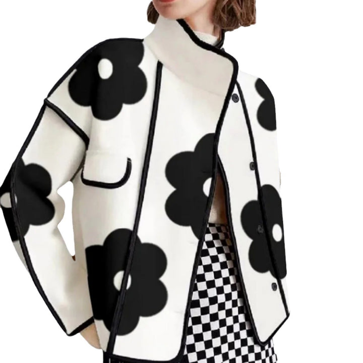 Damen modische Übergangsjacke mit floralem Muster Drune