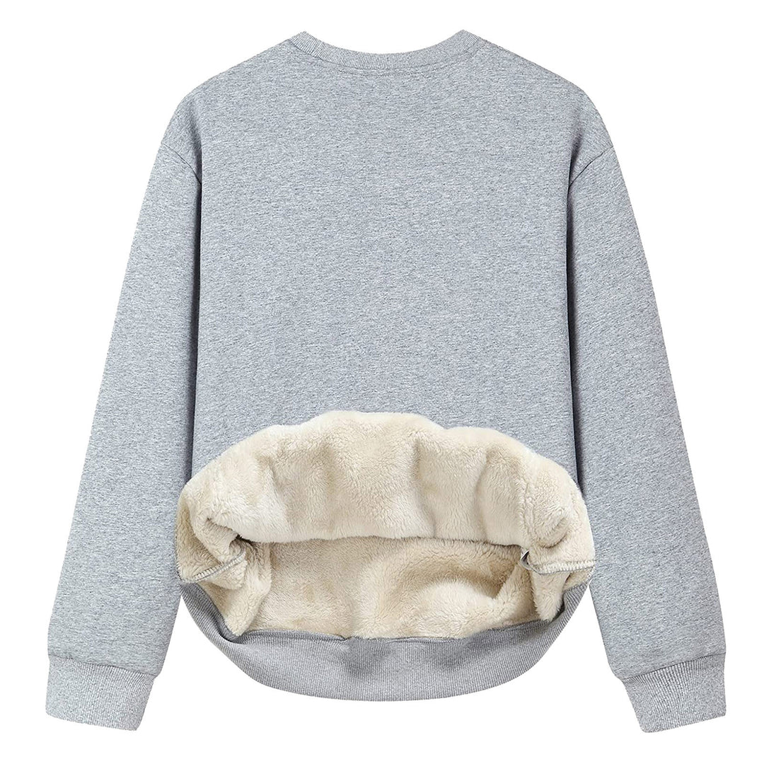 Damen Kuscheliger Sweatshirt mit weichem Innenfutter und Rundhalsausschnitt Drune
