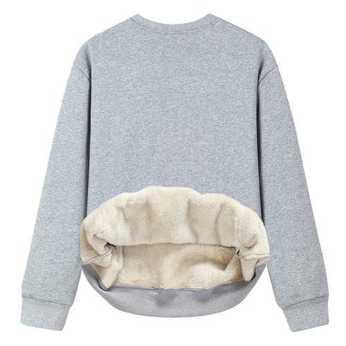 Damen Kuscheliger Sweatshirt mit weichem Innenfutter und Rundhalsausschnitt Drune