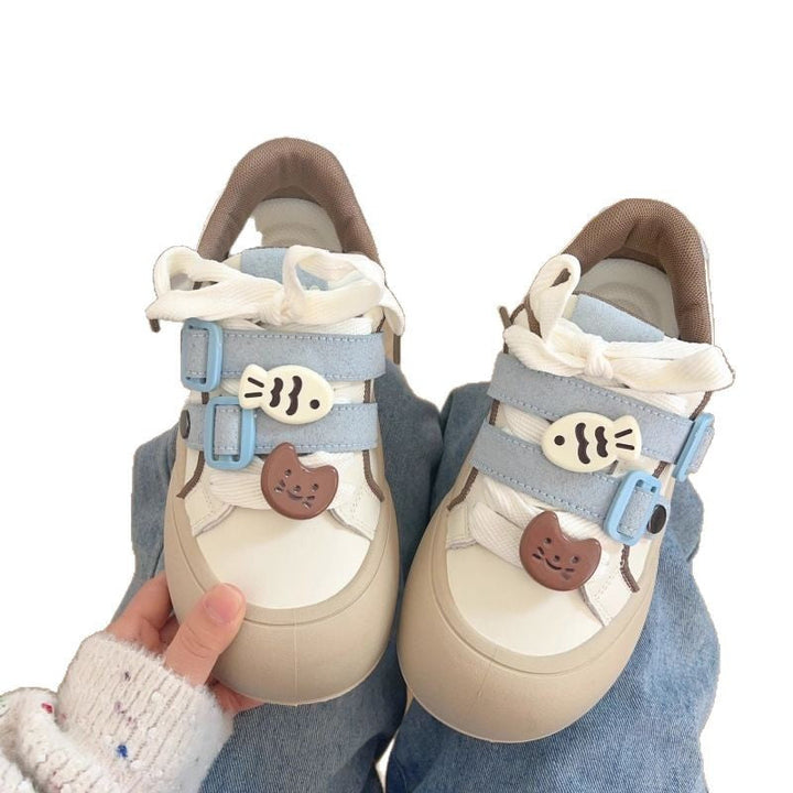 Damen modische Freizeit-Sneaker mit bunten Tierapplikationen Drune