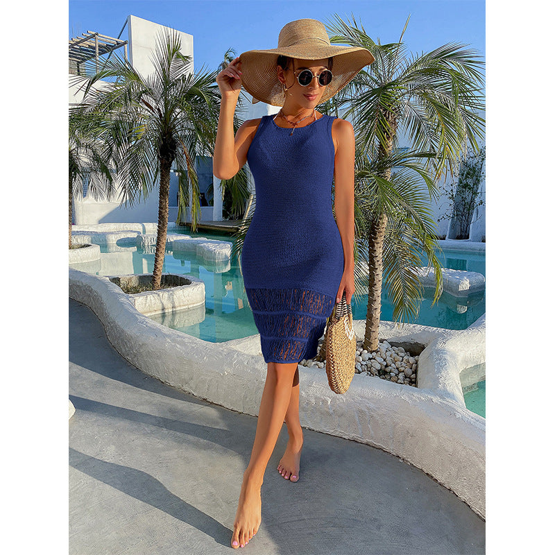 Damen Häkelkleid mit fransigem Saum und elegantem Schnitt Drune