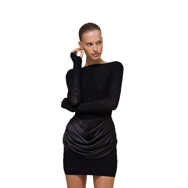 Damen Elegantes Minikleid mit Wickeldetails Drune