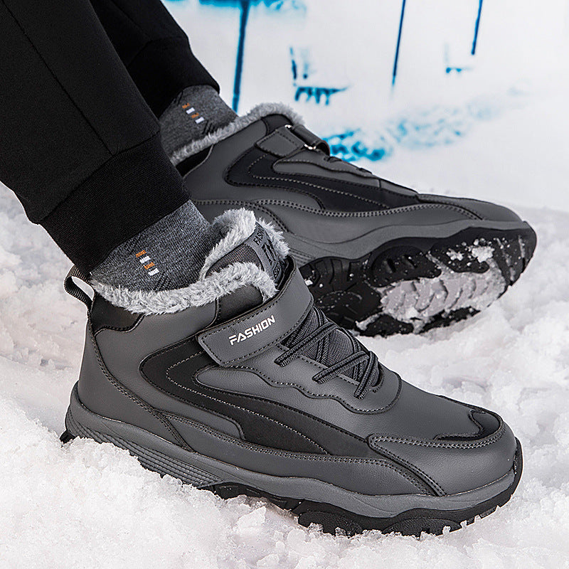 Damen Warm gefütterte Winterstiefel mit rutschfester Sohle und verstellbarem Klettverschluss Drune