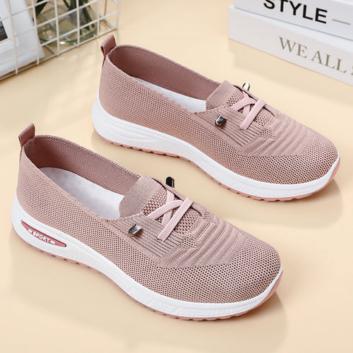 Damen nan leichter Strick-Slipper-Sneaker mit Memory-Schaum-Fußbett und rutschfester Gummilaufsohle Drune