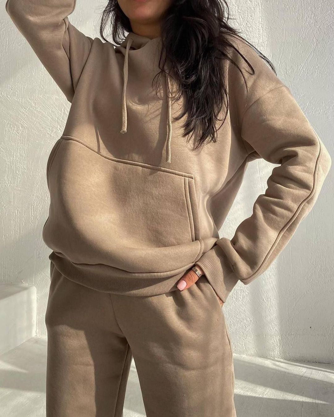 Damen bequemer Kapuzenpullover aus weichem Baumwollmix Drune