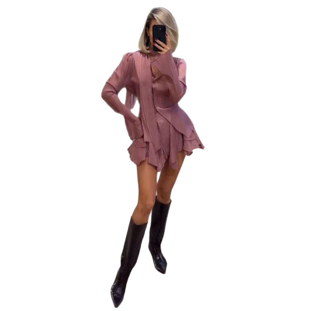 Damen Luftige und elegante Bluse mit Raffungen Drune