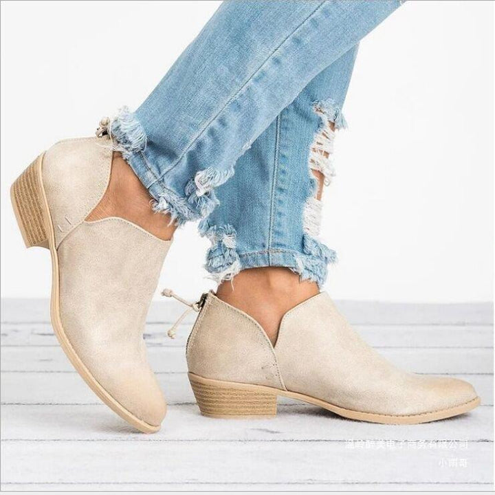 Damen nan elegante Kurzstiefelette aus Wildlederimitat mit verdecktem Fersenreißverschluss und gepolsterter Komfortinnensohle Drune