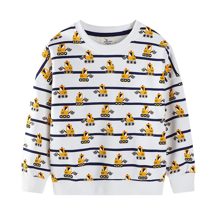 Kinder Sweatshirt mit lustigem Baustellenmuster Drune