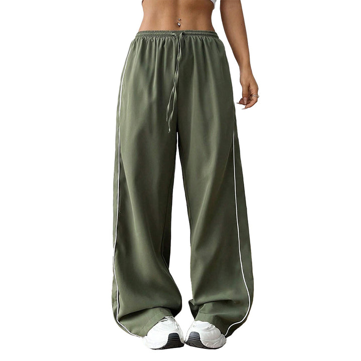 Damen weite Sporthose mit elastischem Bund und stylischen Seitenstreifen Drune