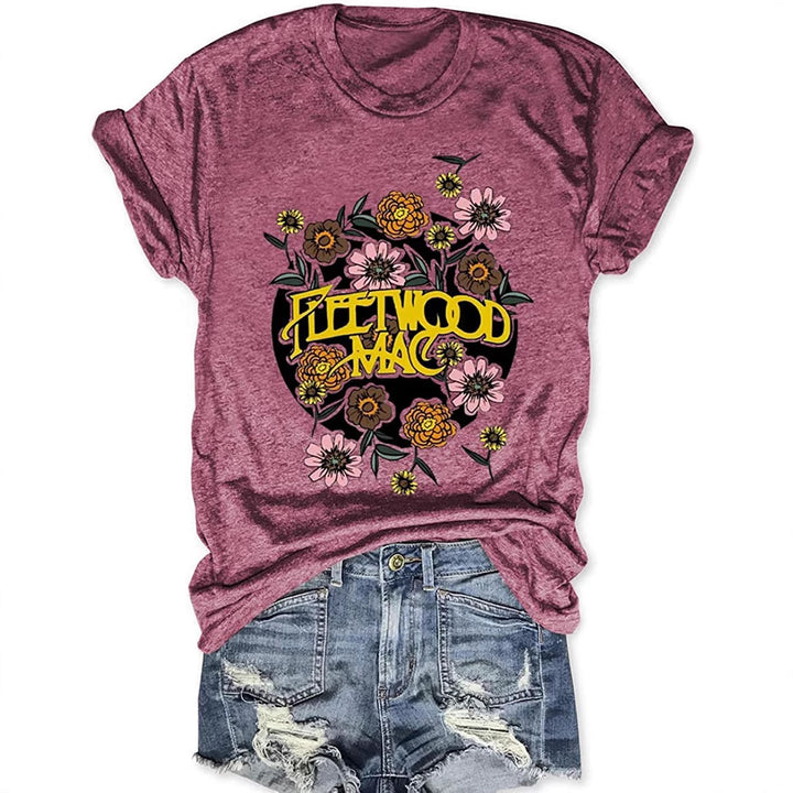 Frauen Vintage Band Grafik T-Shirt Drune