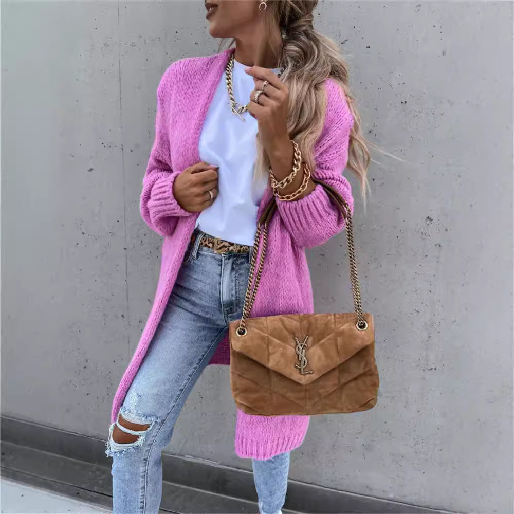 Damen Strickcardigan im Grobstrick-Stil mit offenem Design Drune