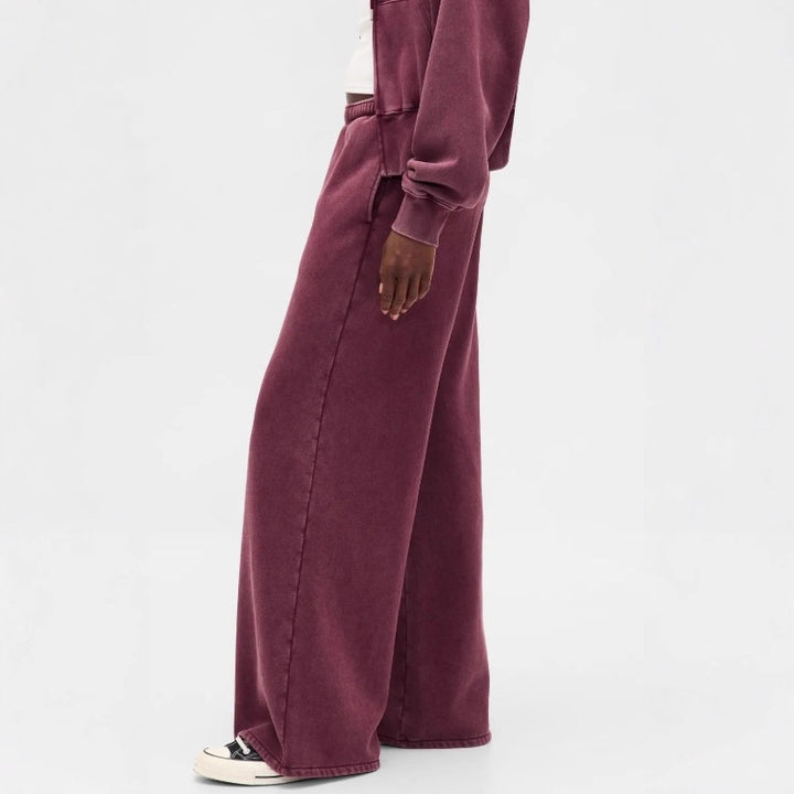 Damen lässiges Freizeit-Set mit Kapuzenjacke und weitem Jogginghose Drune