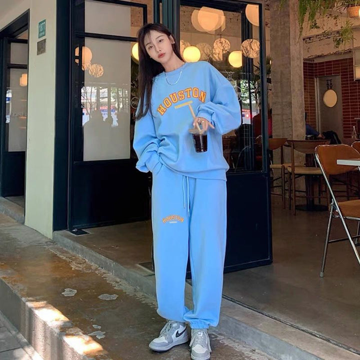 Damen Bequeme Oversized Sweatshirt-Hosen-Kombination Drune