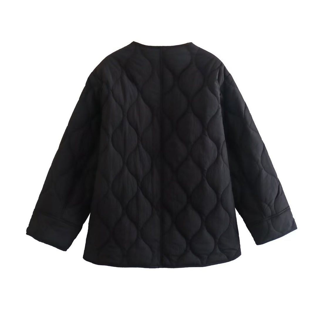 Drune | Gepolsterte Jacke Damen, Leichtes Übergröße Modell Mit Taschen, Knopfverschluss