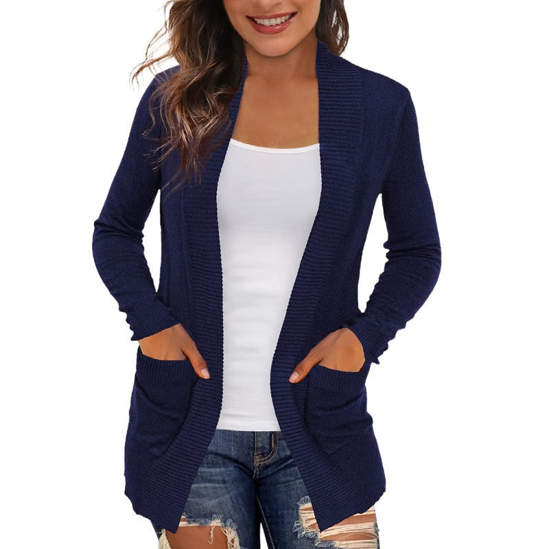 Damen Langärmliger Strickmantel Drune