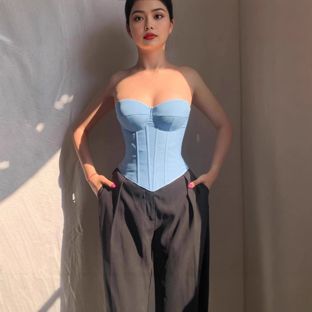 Damen Korsettoberteil mit verstärktem Bustier Drune