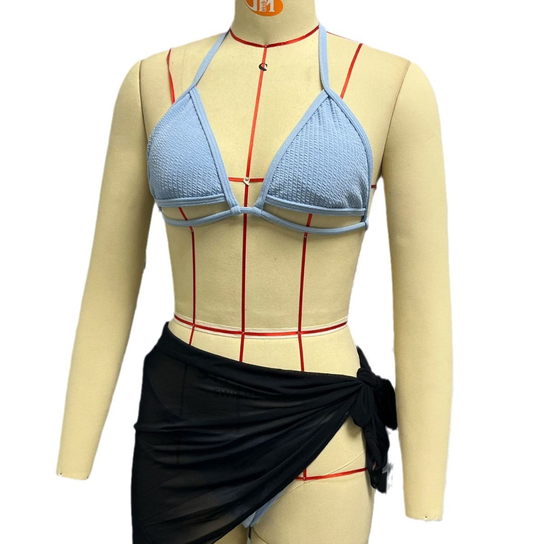 Damen Triangel-Bikini mit modischem Wickelrock Drune