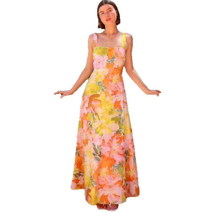 Damen Maxikleid mit floralen Mustern Drune