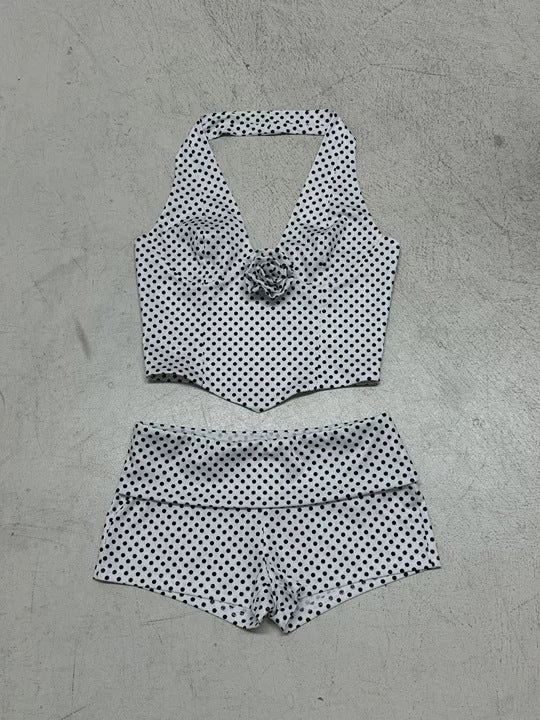 Damen Bikinitop und Shorts-Set mit Polka-Dots Drune