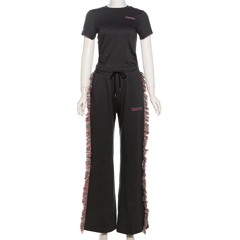 Damen Freizeitanzug mit fransigen Details Drune