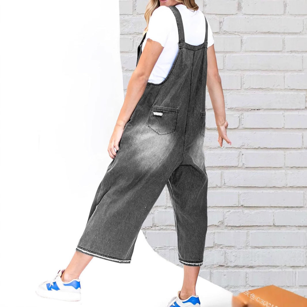 Femme Relaxed Fit Denim Latzhose Drune
