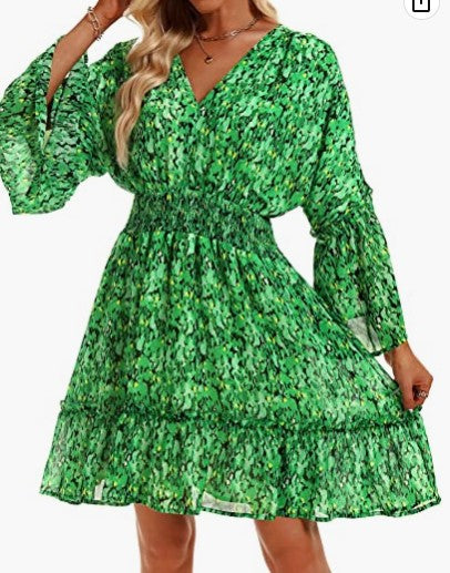 Damen Freizeitkleid mit luftiger Silhouette und floralem Design Drune