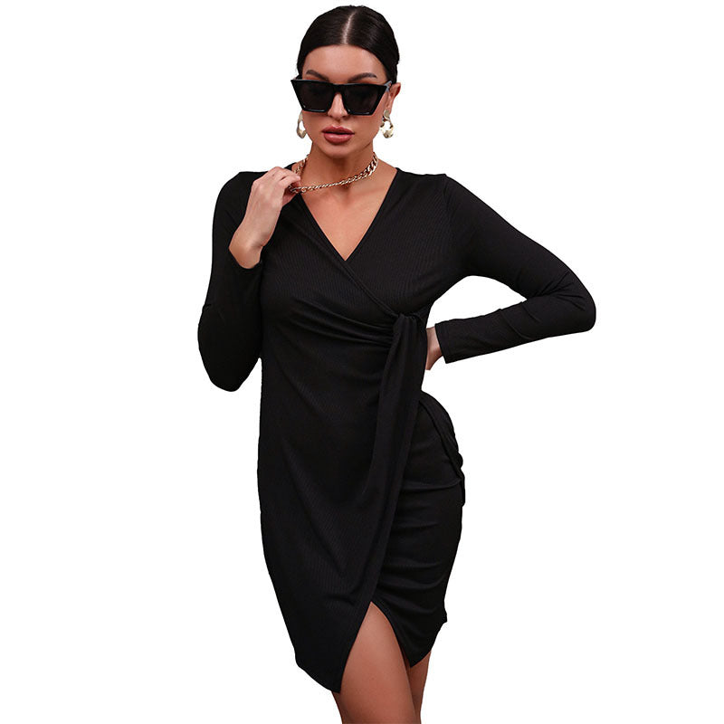 Damen Wickelkleid mit eleganter Raffung Drune