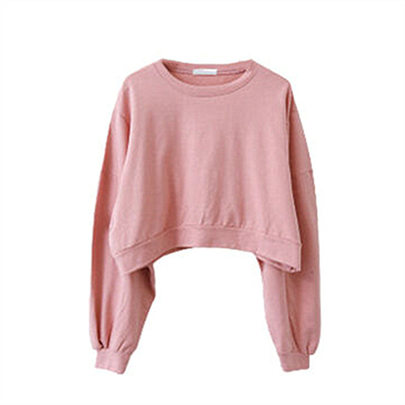 Damen cropped Pullover mit Ballonärmeln Drune