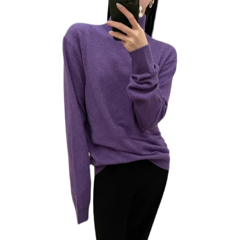 Damen gemütlicher Rollkragenpullover aus hochwertiger Wolle Drune