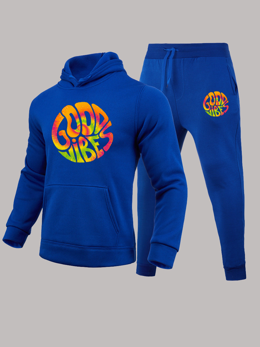 Herren Sweatshirt und Jogginghose Set mit buntem Grafikdesign Drune