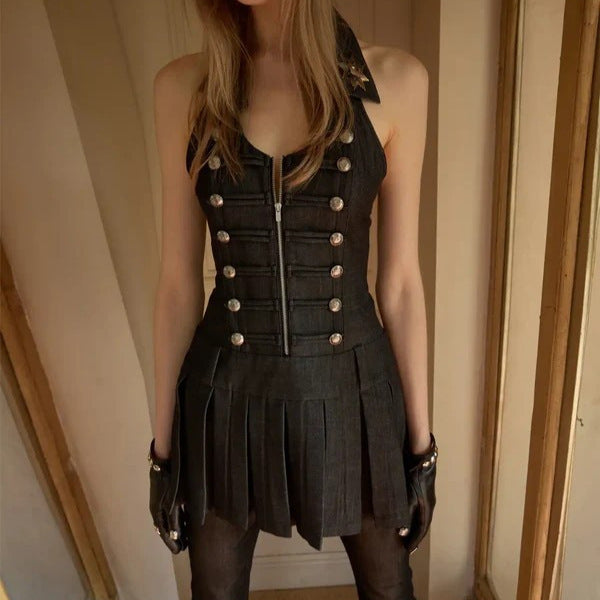 Damen Military-inspirierte Kleid Drune