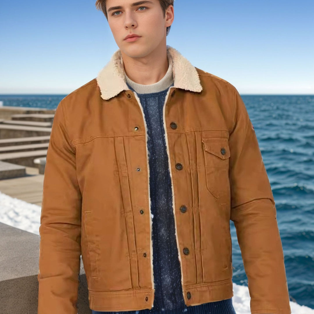 Herren Freizeitjacke mit innenliegendem Kunstfellkragen Drune