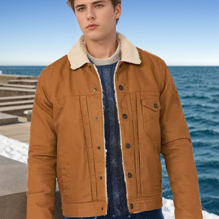 Herren Freizeitjacke mit innenliegendem Kunstfellkragen Drune