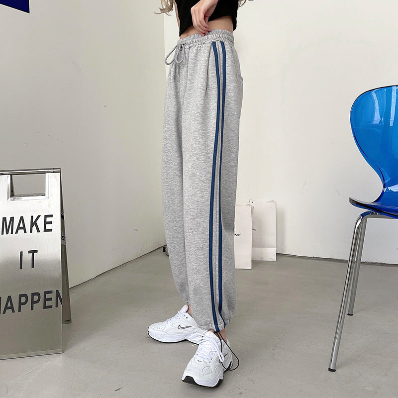 Damen Sportliche Freizeit-Hose mit seitlichen Kontraststreifen Drune
