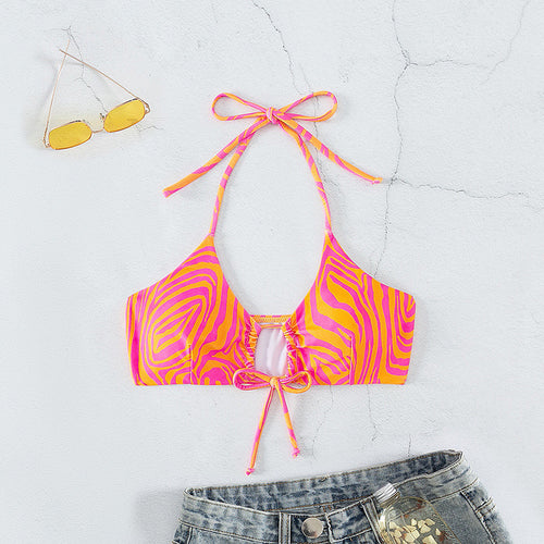 Damen Raffinierter Bikini Oberteil mit verspieltem Schnitt Drune
