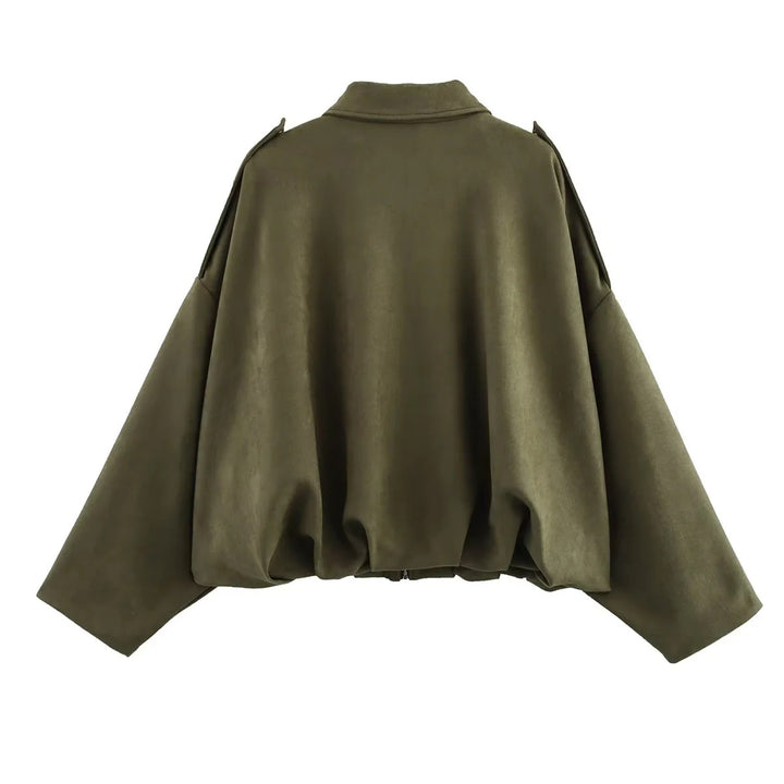 Damen elegante Oversized-Jacke im modernen Look mit raffiniertem Schnitt Drune
