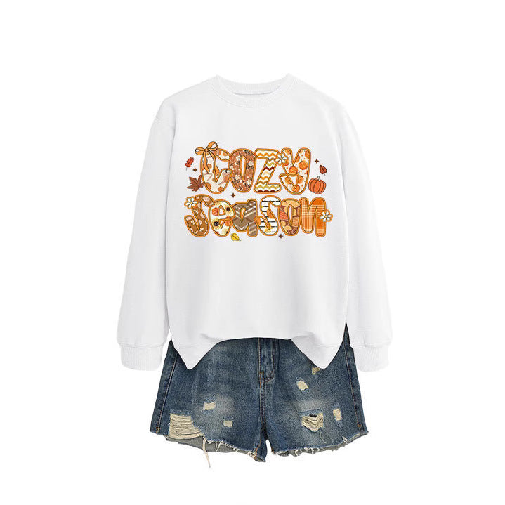 Damen Sweatshirt mit kreativem Herbstdesign und lässigem Schnitt Drune