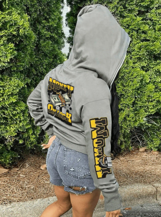Damen Kapuzenjacke mit auffälligem Logo und bequemer Passform Drune